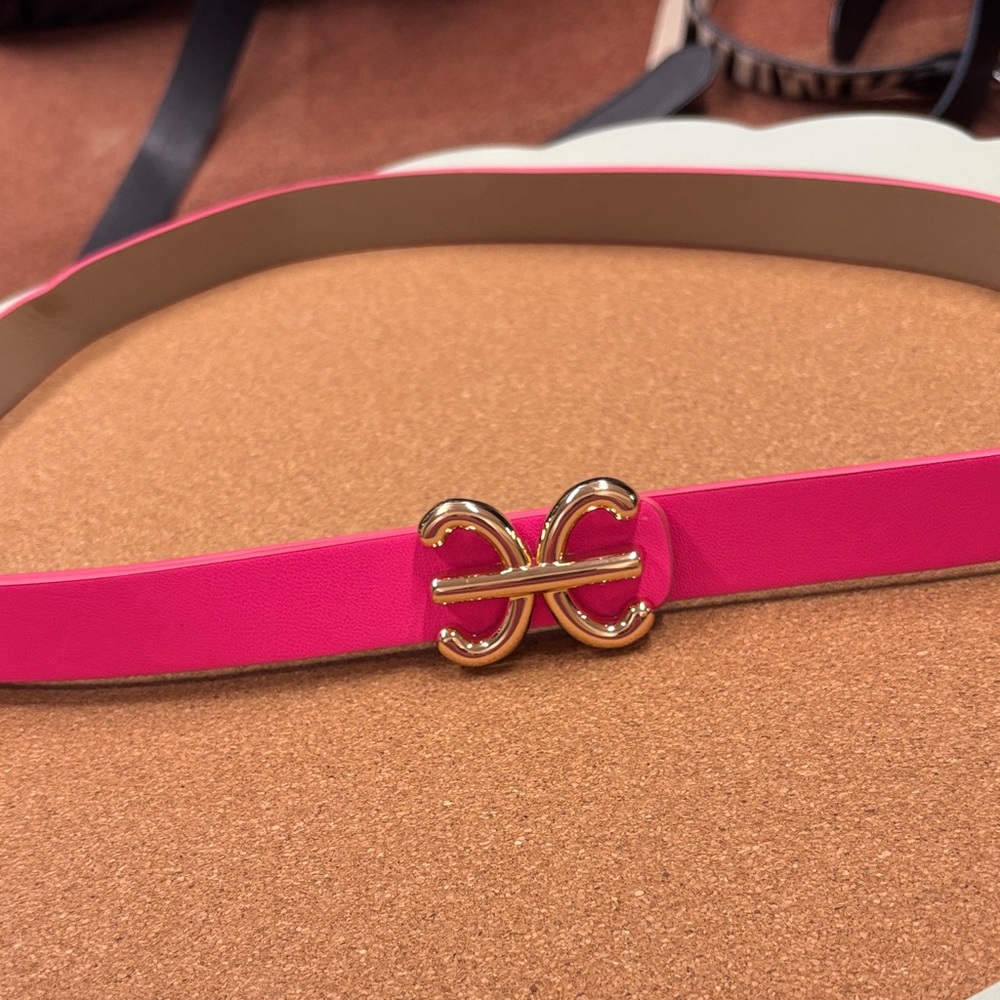 Pink Belt with Gold Buckle